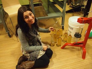 Kelly Bottling the Wine