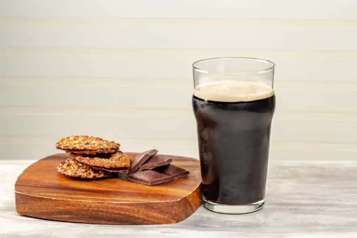 A glass of porter chocolate beer.
