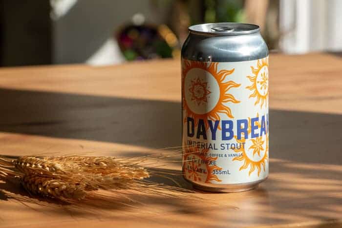 Can of Daybreak Imperial Stout coffee beer.