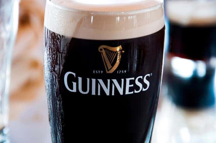Glass of Guinness stout beer.