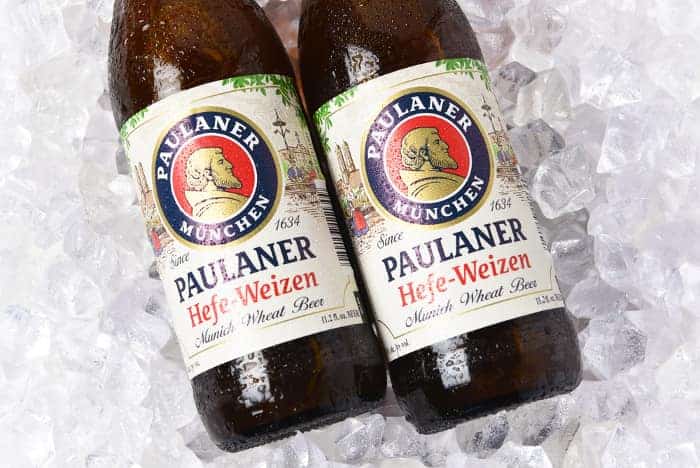 Two bottles of Hefeweizen beer, another popular kind of session beer.