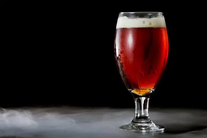 Glass of Irish red beer.